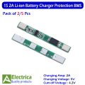 1S 2A 3.7V Lithium Battery Charger Protection Board BMS Module for 1 pcs 18650 Li-ion Battery Cell Charging 3.7V 4.2V by Electrica. 
