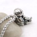 Astronaut Pendant Necklace Galaxy Universe Spaceman Meditation Trinket Retro Stainless Steel Chain Men. 