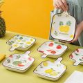 1Pc Random Pattern Ceramic Dinner Plate with Handle - Perfect for Serving and Decorating, Ceramic Baking Dish, Bakeware Serving Dinner Plate with Single Handle, Individual Bakeware for Dinner, Heating food, Casserole. 
