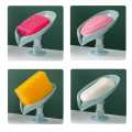 Leaf-Shaped Self-Draining Soap Tray, Soap Box Soap Shelf, Suction Cup Drain New Non-Punching Wall Mounted Soap Holder for Efficient Water Removal And Storage, V-Shaped, Easy to Clean, Perfect for New Year Gift Decoration. 