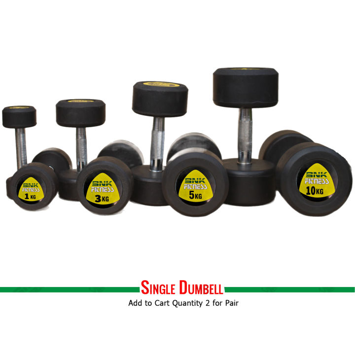 Rubber Dumbbell with Metal Handles Fitness Home Gym Exercise Dumbblls 1kg, 2kg, 3kg, 4kg, 5kg, 6kg, 7kg, 8kg, 10kg Dumbbells for Exercise, Professional dumbbells for the perfect workout