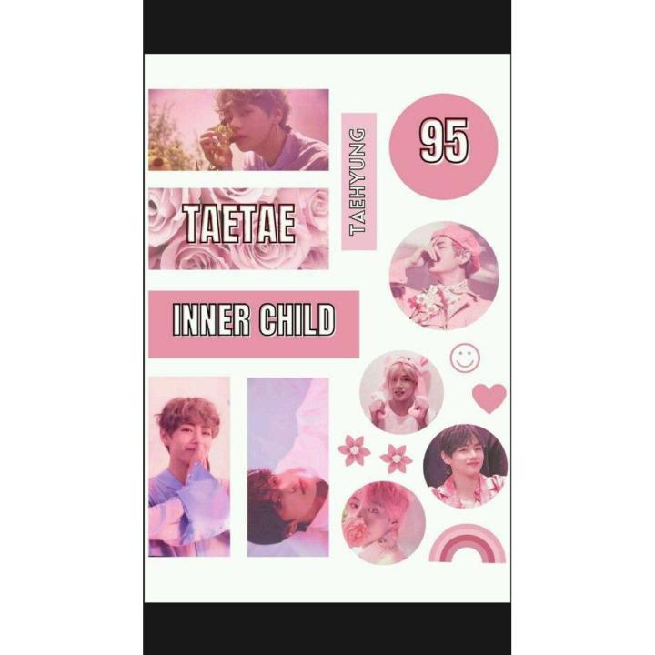 BTS Cute Aesthetic Stickers _ Uncut sheet for BTS Fans | Daraz.pk