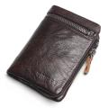 Leather Mens Wallets Brand Logo Zipper Design Short Men Purse Male Clutch With Card Holder Coins Purses Wallet. 