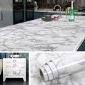 Marble Sheet Self Adhesive 60cm × 200cm | White and Black Paper Waterproof Heat Resistant Marbel Sheet | Top Quality Waterproof Marble Wallpaper Sticker | Anti Oil and Heat Resistant Marbel Wallpaper. 
