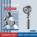 High-pressure Shower Head 3-mode Adjustable Spray with Massage Brush Filter Rain Shower Faucet Bathroom Accessories_ portable handled shower with filter and ON/OFF SWITCH. 