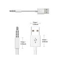 USB Charging Cable for iPod Shuffle Cable USB Data Sync Cable Cord 3.5mm Male AUX Plug to USB Male Adapter Cable Charger Converter Headphone Audio Extender Jack for iPod Shuffle 3 4 5 6 Gen. 