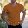 Men T-shirt Simple Whorl Texture Summer Top. 