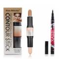 Pack of 2 - Highlighter And Concealer Contour Stick with Water Proof Eyeliner. 