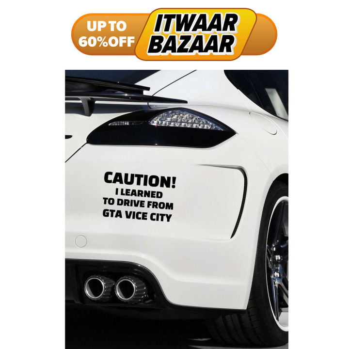 6 inch Funny Caution Sign Warning Car Sticker GTA high quality Theme Caution m