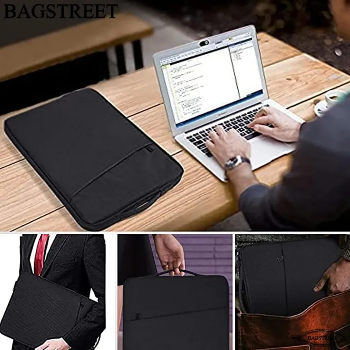 BAGSTREET%20Laptop%20Sleeve%2013.3"%20-%2014"%20-%2015.6"%20Inches%20with%20Handle,%20Shock%20Proof,%20Water%20Proof%20Compatible%20with%20MacBook%20Air/Pro%2013.3-14-15.6%20Inch,%20Notebook%20Computer%20Polyester%20Protective%20Sleeve%20Case%20Carrying%20Bag%20with%20Accessory%20Pockets%20-%20Black%20-%20Image%208