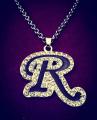 “R” alphabet Necklace with Chain. 