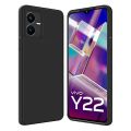 Vivo Y22 Soft Matte Black Silicon Back Cover Soft - Shock Proof. 