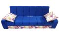 Sofa Combed Aram Design  3 Seater Stylish Emboss lining Royal Blue Valvet & Colour Can be Customised {{ Special offer } Available. 