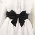Big Bow Knot Waist Belt Skirts Decorative Waistband Women Elastic Waist Belt Black. 