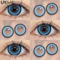 【HOT】 UYAAI Cosmetics Color Contact Lenses Cosplay Red Color Lens Anime Black Lenses Korean Lenses Grow Eye Big Eye Lens Blue Lenses. 
