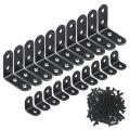 20 pcs Black L Brackets 90 Degree Angle Stainless Steel Joint Bracket Fastener for Wood Chair Bookshelf Board Window Furniture Cabinet(10Pcs-40Mm/10Pcs-20Mm). 