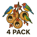 4 pack coir , coconut fiber Safest Round Organic Bird nest Purely Handmade Bird Nest Parrot Nest Breeding Hut Birds House Nest Hatching Medium Size Hut Nest house for java , finches , golden finch , Saffron finch, gouldian finch. 