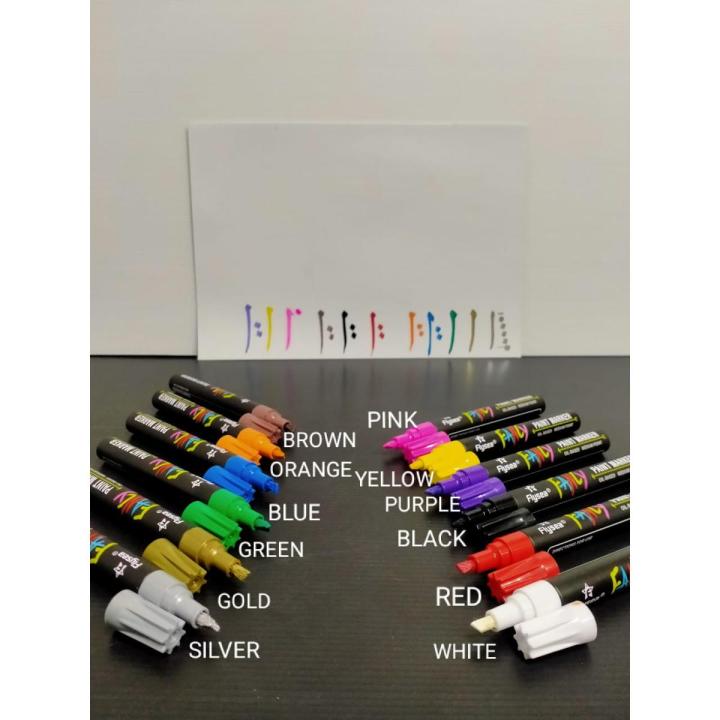 Professional Flysea Calligraphy Cut Paint Marker, Set of 12