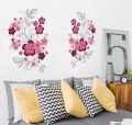 Pink Flower Vines Wall Sticker Floral PVC Wall Decor Removeable Wall Art Mural For Home Decor Water Proof Wall Paper. 