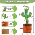 Dancing & Talking Cactus Plush Toy | Electric Singing, Talking, Recording & LED Light-Up Plush Cactus Toy For Babies & Toldders | Dancing Cactus Doll Electronic Pet for Babies & Toddlers (6-12 Months). 