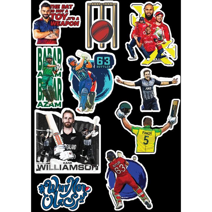Concave Craft Laptop Skin & Decal Stickers of Cricket theme | Vinyl Sheet of A4 Size | Stickers for Laptop | Sticker sheet | Sticker