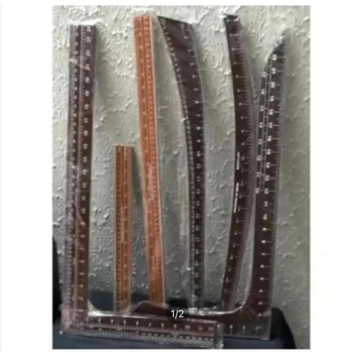 Trouser shirt cutting Measuring scale set 6 in 1- brown