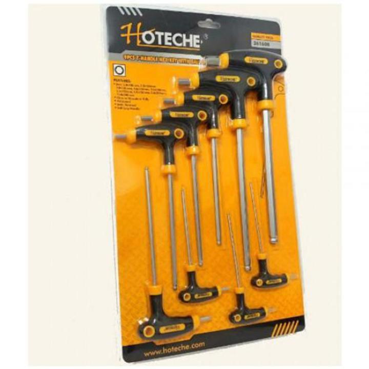 Hoteche 9Pcs T-Handle Hex Key Ball Point  261608 - AE