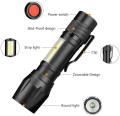 USB Rechargeable Flashlight T6 Tactical Mini 350 Lumens Portable Zoomable with 3 Light Modes. 