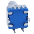 HYQZLTCA 2X 20-Point Shaft Detents Encoder and 360 Degree Rotary with Push Button Blue + Silver. 