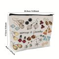2025 New 1  Pieces Earrings and Jewelry Canvas Zipper Bag  -  Durable 、 Fade-resistant Travel Toiletry Bag ， Suitable for makeup and daily essentials ， Beige with black zipper ， Perfect gift for bridesmaids ， Hand Wash Care ， Makeup storage bag  | Decorat. 