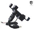 Knight's Armor Universal Motorcycle Bike & Bicycles Mobile Phone Holder Stand with Charging Port & Cable For Handlebar Driving Navigation for All Smart phones. 