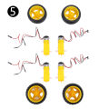 bellylady Smart Car Robot Tire Wheel With Dc 3-6v Gearbox Motor For Arduino. 