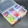 Lock Compartment Craft Storage Box with Adjustable Divider Clear Plastic Organizer Box Container for Storing Beads, Toys, Accessories, Medicine. 3 Different Sizes. 