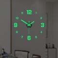 Night Light Wall Clock, Glow in The Dark Wooden Wall Clock, Silent Battery Operated Luminous Wall Clock for Bedroom, Living Room, Kitchen. 