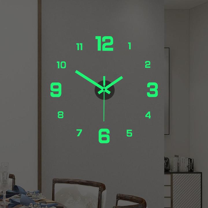 Night Light Wall Clock, Glow in The Dark Wooden Wall Clock, Silent Battery Operated Luminous Wall Clock for Bedroom, Living Room, Kitchen