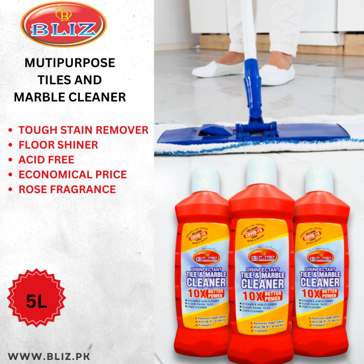 Bliz Multipurpose Surface Tile & Marble Cleaner 500ML pack of 3 - Complete Cleaning Solution for a Sparkling Home