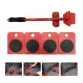 Mobile Heavy Object Handling Tools, Portable Furniture Lift, Household Hand Tool with 4 Motion Rollers + 1 Cork Bar, for Sofas, Refrigerators, Adjustable Height. 