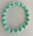 Clay Flat beads with White Pearls bracelets in different colors. 