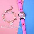 Cute Cheese Cat Pattern Children Watches With Bracelet Quartz Analog Kids Watches For Girls Boys Ladies Clock Relogio. 
