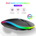 2.4GHz Wireless Mouse RGB Bluetooth 1600DPI Computer Mouse Silent Rechargeable Ergonomic Mause With LED Backlit USB Optical Mice For PC Laptop. 