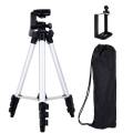 3.5 Feet Tripod Stand for Mobile Phones & Cameras | Adjustable, Portable & Lightweight Aluminum Tripod with Phone Holder & Carrying Bag – Ideal for Photography, Vlogging & Live Streaming. 