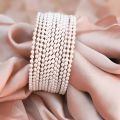 ladies bangles -Trendy pearl Bangles with White Pearls/Beads churiya 12 pcs for Girls and Women" churiyan set - sizes 2 or 2.5 dhai. 