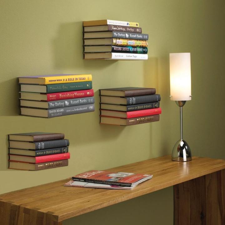 Pack of 4 - Invisible Bookshelf/Book Rack/Floating Shelf