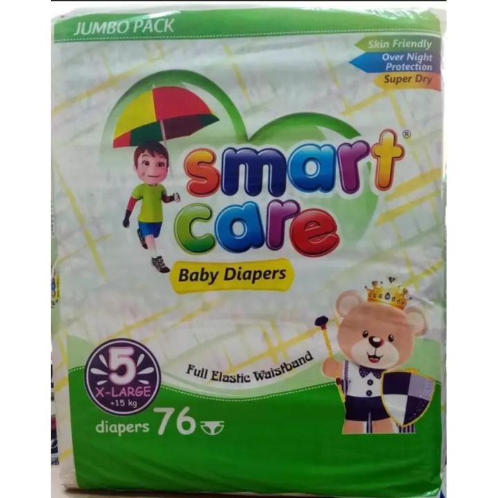 SMART CARE BABY DIAPERS-X LARGE(5)- 15+ KG -JUMBO PACK- 76 PCS