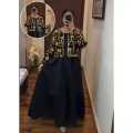 Aesthetic Sequins Embroidered Koti Jacket with Long Frock (2-Piece) Party Wear Maxi Dresses For Women. 
