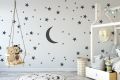 WallsArtstore Moon and Stars Wall Art Stickers  Nursery Wall Stickers Pack of 100 Stars and Moon Stickers. 