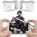 Pack Of 4 Pairs PUBG Mobile Game Controller Triggers L1R1 Game Joysticks Transparent (Metal). 