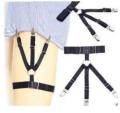 Men Shirt Stays Belt with Non-slip Locking Clips Keep Shirt Tucked Leg Thigh Suspender Y-shape Garters Strap. 
