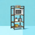 4-Tier Kitchen Rack for storage Microwave Oven and Kitchen appliance Bowl Stand. Crafted with rustproof Metal & Laminated Wooden Sheet Size 48X24X12 inch, Space saving rack. 
