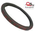 Leather Car Steering Wheel Cover Black with Red Line Confortable For During Driving Car - High Quality Product By QS. 